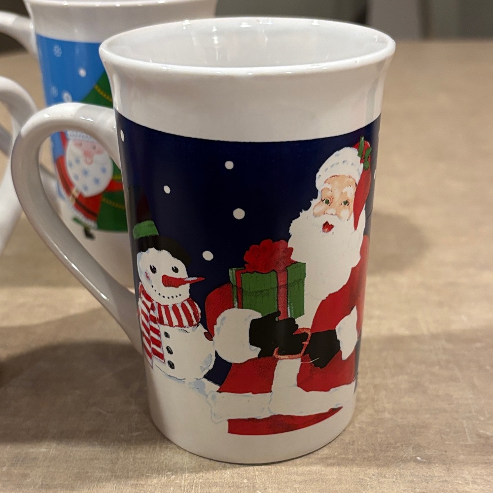 Royal Norfolk Festive Mug Set - White with Holiday Designs - Picture 4 of 5
